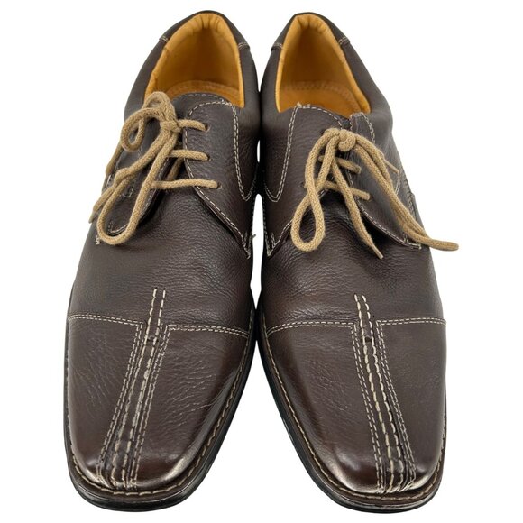 Sandro Moscoloni Comfort Soft Gel Brown Leather Split Toe Oxfords Mens Size 11.5 - Picture 2 of 9